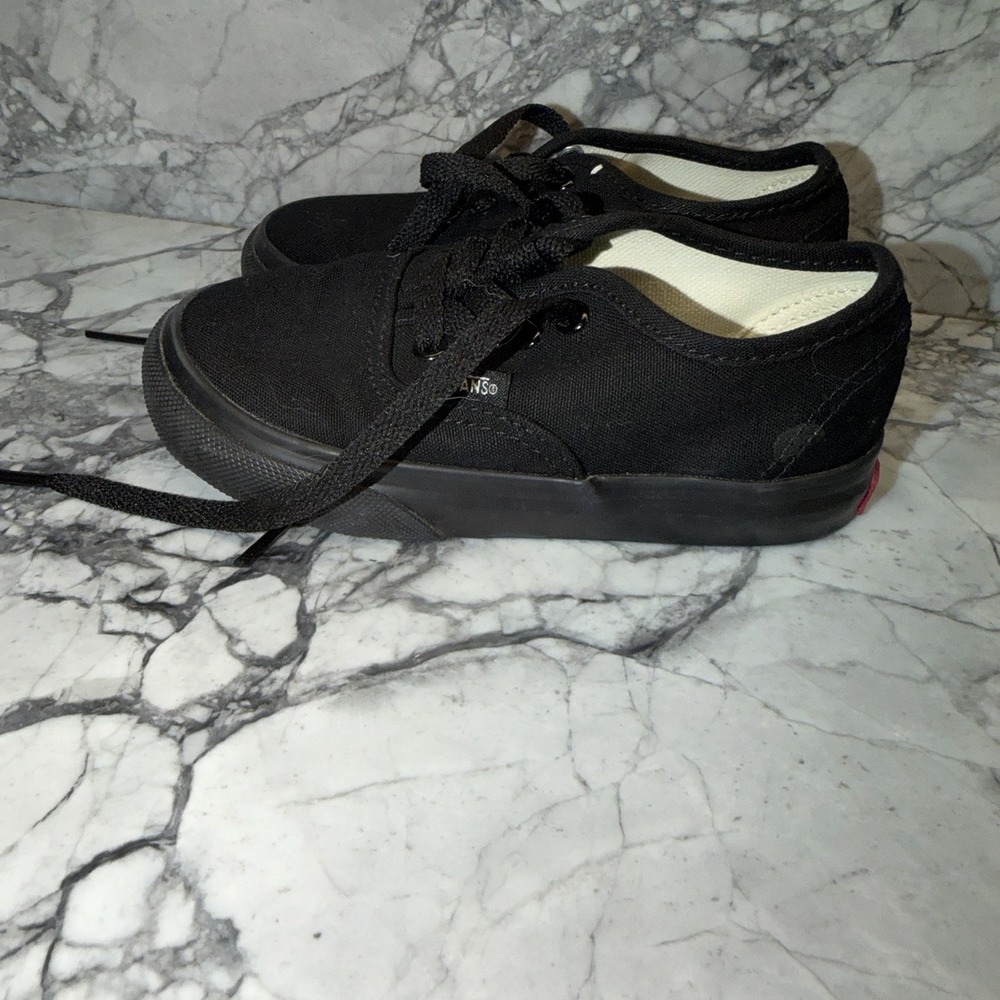 Vans Toddler Size 8 Black Canvas Lace Up Shoes Sneakers
